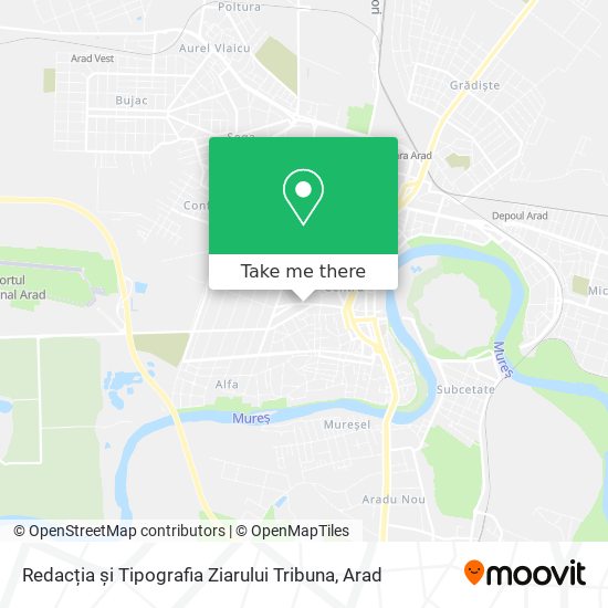 Redacția și Tipografia Ziarului Tribuna map