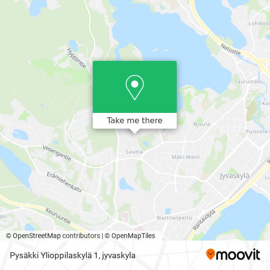 Pysäkki Ylioppilaskylä 1 map
