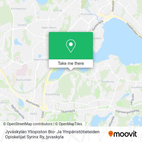 Jyväskylän Yliopiston Bio- Ja Ympäristötieteiden Opiskelijat Syrinx Ry map