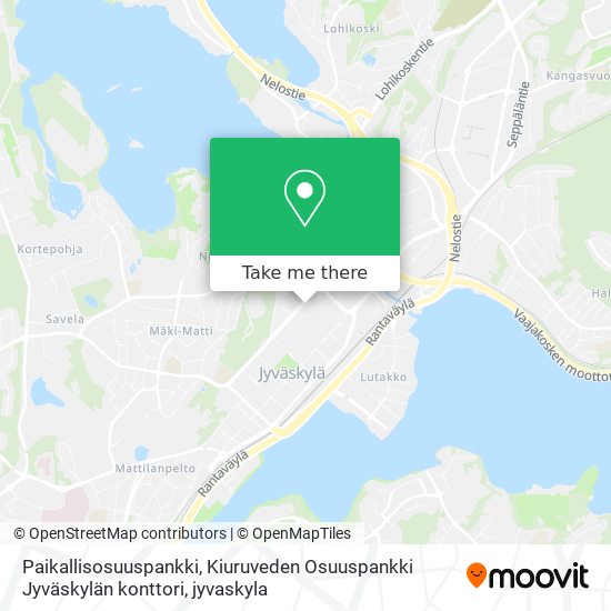 Paikallisosuuspankki, Kiuruveden Osuuspankki Jyväskylän konttori map