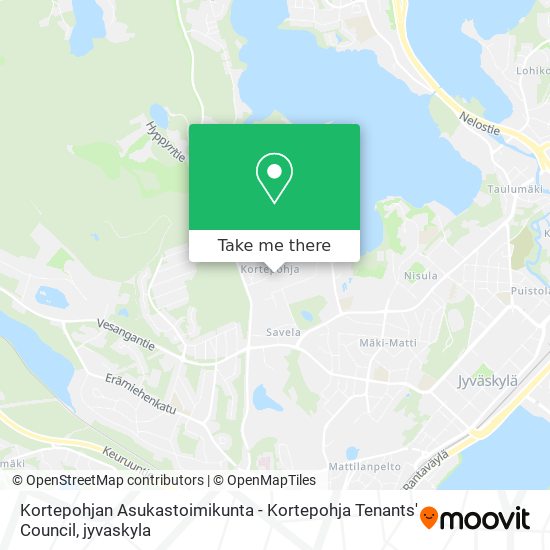 Kortepohjan Asukastoimikunta - Kortepohja Tenants' Council map