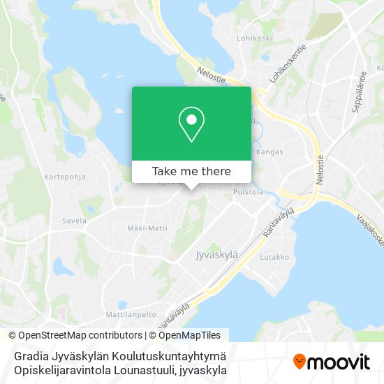 Gradia Jyväskylän Koulutuskuntayhtymä Opiskelijaravintola Lounastuuli map