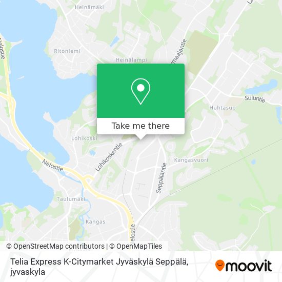 Telia Express K-Citymarket Jyväskylä Seppälä map