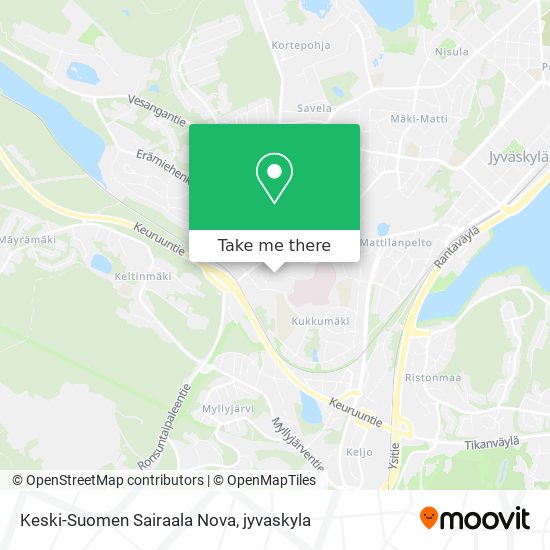 How to get to Keski-Suomen Sairaala Nova in Jyväskylä by Bus?