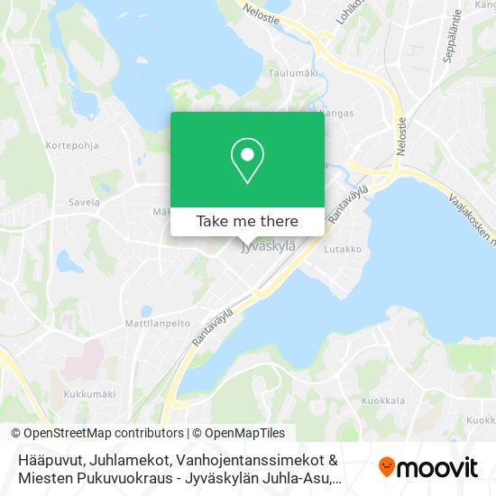 Hääpuvut, Juhlamekot, Vanhojentanssimekot & Miesten Pukuvuokraus - Jyväskylän Juhla-Asu map
