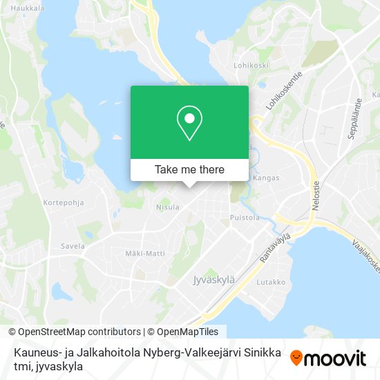 Kauneus- ja Jalkahoitola Nyberg-Valkeejärvi Sinikka tmi map