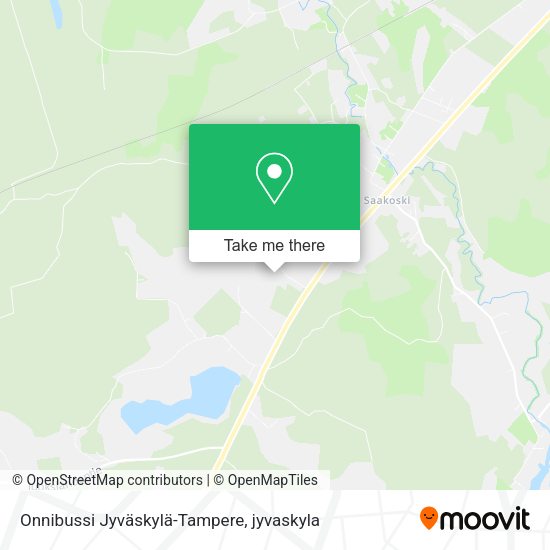 Onnibussi Jyväskylä-Tampere map