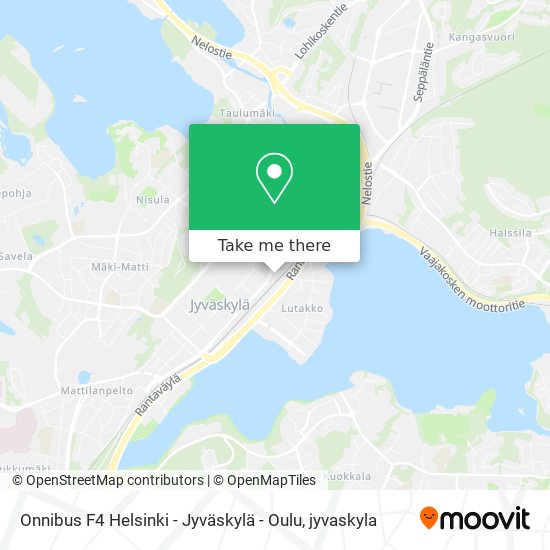 Onnibus F4 Helsinki - Jyväskylä - Oulu map