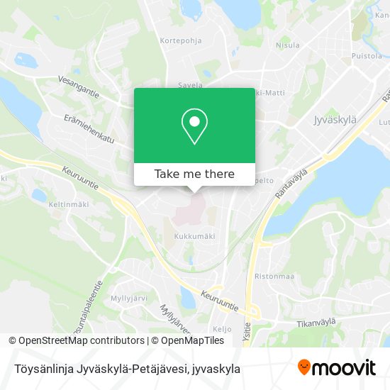 Töysänlinja Jyväskylä-Petäjävesi map