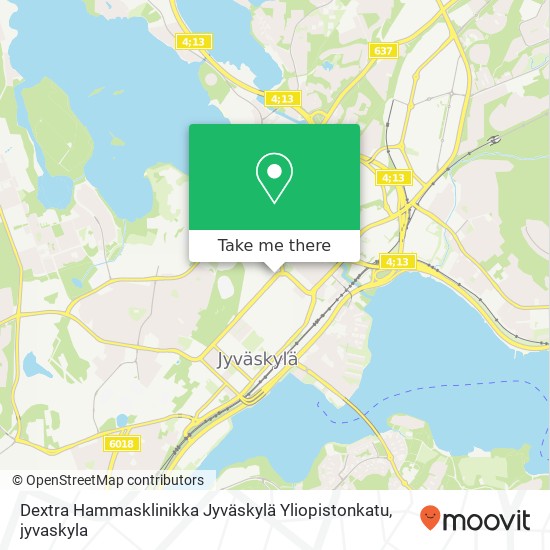 Dextra Hammasklinikka Jyväskylä Yliopistonkatu map