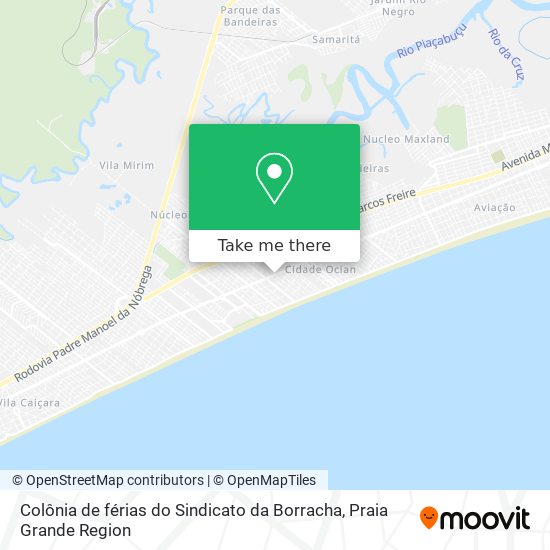 Mapa Colônia de férias do Sindicato da Borracha