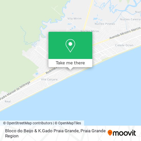 Mapa Bloco do Beijo & K.Gado Praia Grande