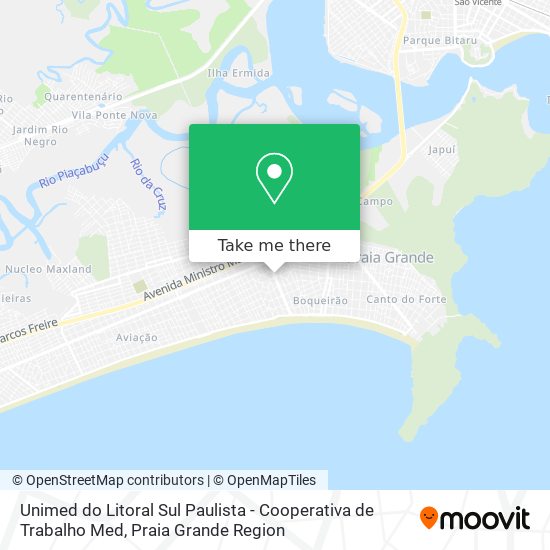 Unimed do Litoral Sul Paulista - Cooperativa de Trabalho Med map