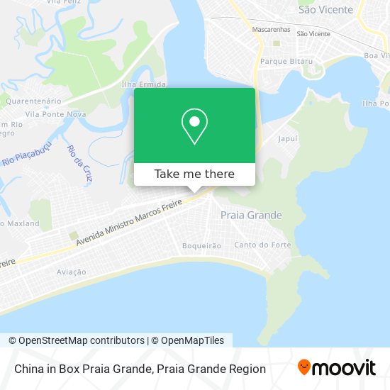 China in Box Praia Grande map