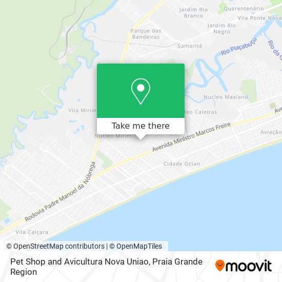 Mapa Pet Shop and Avicultura Nova Uniao