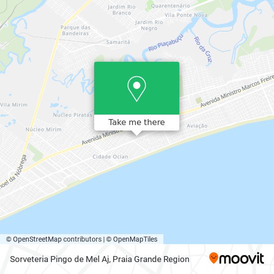 Mapa Sorveteria Pingo de Mel Aj