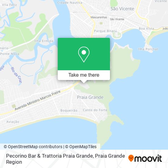 Mapa Pecorino Bar & Trattoria Praia Grande