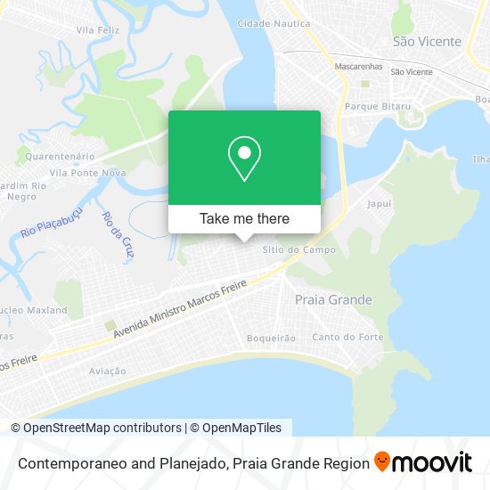Contemporaneo and Planejado map