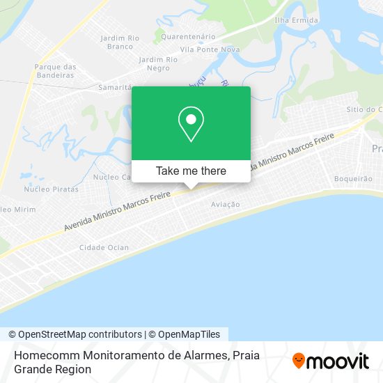Mapa Homecomm Monitoramento de Alarmes
