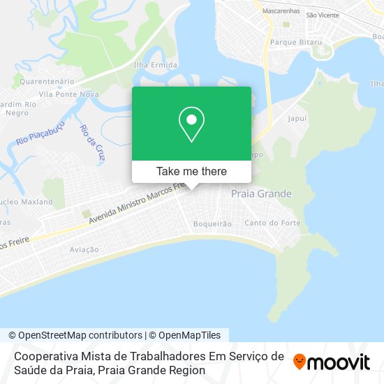 Mapa Cooperativa Mista de Trabalhadores Em Serviço de Saúde da Praia