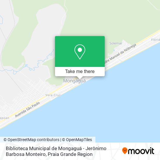 Mapa Biblioteca Municipal de Mongaguá - Jerônimo Barbosa Monteiro