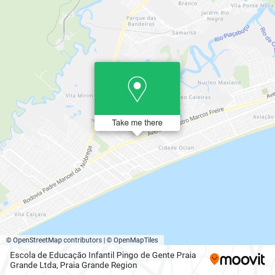 Mapa Escola de Educação Infantil Pingo de Gente Praia Grande Ltda