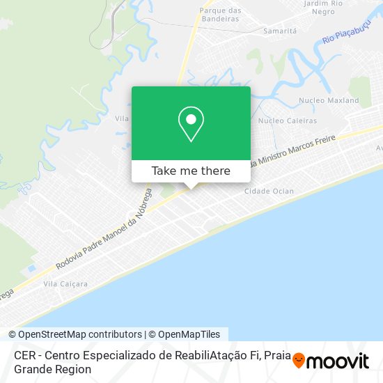 Mapa CER - Centro Especializado de ReabiliAtação Fi