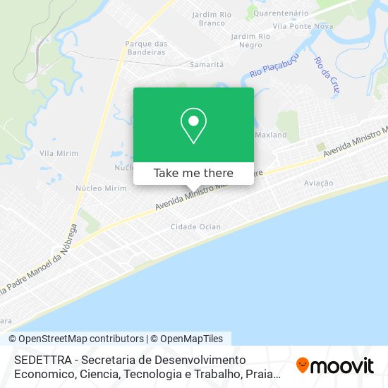 Mapa SEDETTRA - Secretaria de Desenvolvimento Economico, Ciencia, Tecnologia e Trabalho