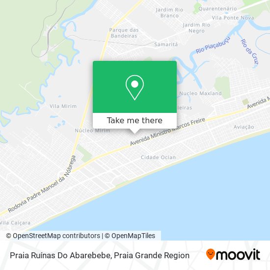 Praia Ruínas Do Abarebebe map