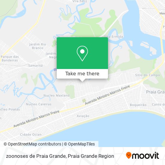Mapa zoonoses de Praia Grande