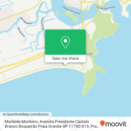 Mapa Marleide Monteiro, Avenida Presidente Castelo Branco Boqueirão Praia Grande-SP 11700-015