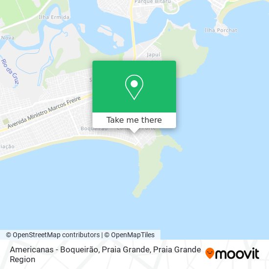 Americanas - Boqueirão, Praia Grande map