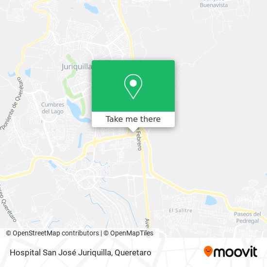 Hospital San José Juriquilla map