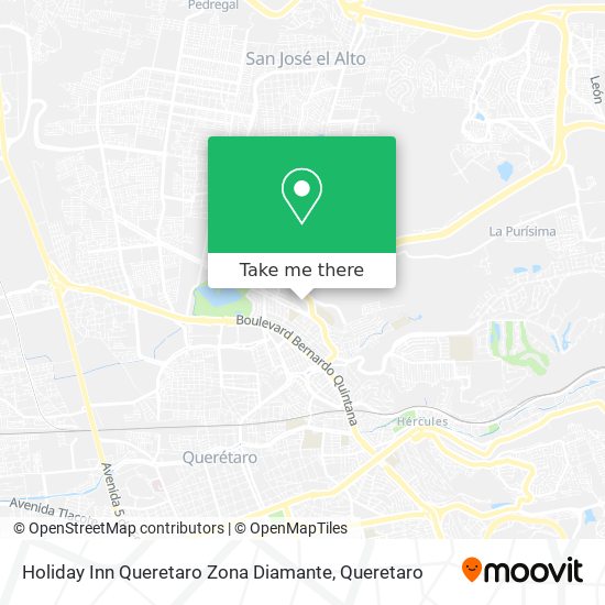 Holiday Inn Queretaro Zona Diamante map