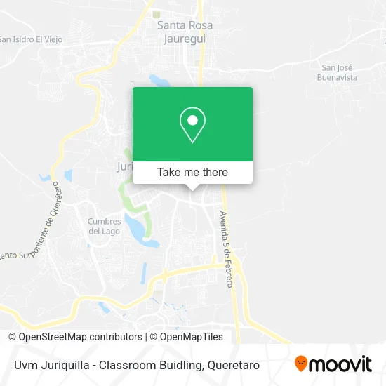 Mapa de Uvm Juriquilla - Classroom Buidling