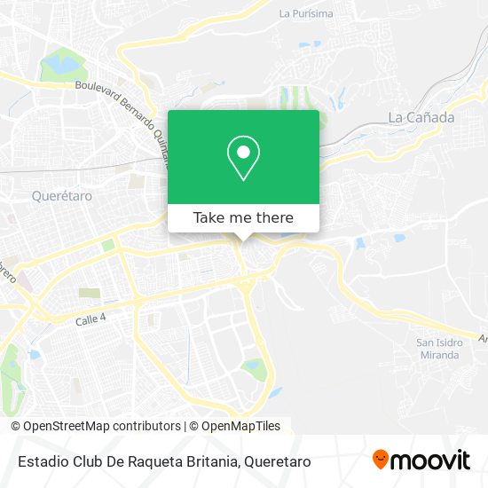 How to get to Estadio Club De Raqueta Britania in Santiago De Querétaro by  Bus?