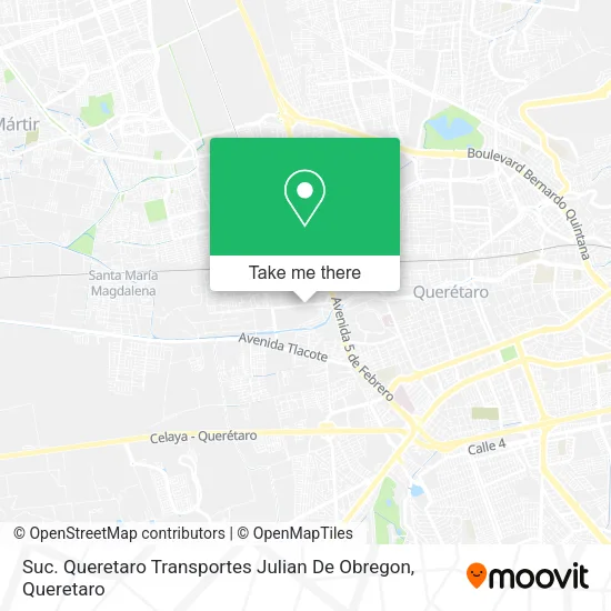 Mapa de Suc. Queretaro Transportes Julian De Obregon