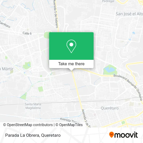 Mapa de Parada La Obrera
