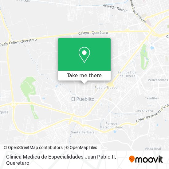Mapa de Clinica Medica de Especialidades  Juan Pablo II