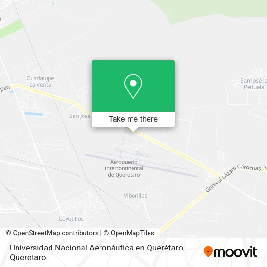 Mapa de Universidad Nacional Aeronáutica en Querétaro