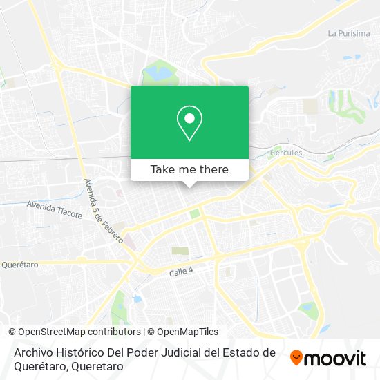 Mapa de Archivo Histórico Del Poder Judicial del Estado de Querétaro
