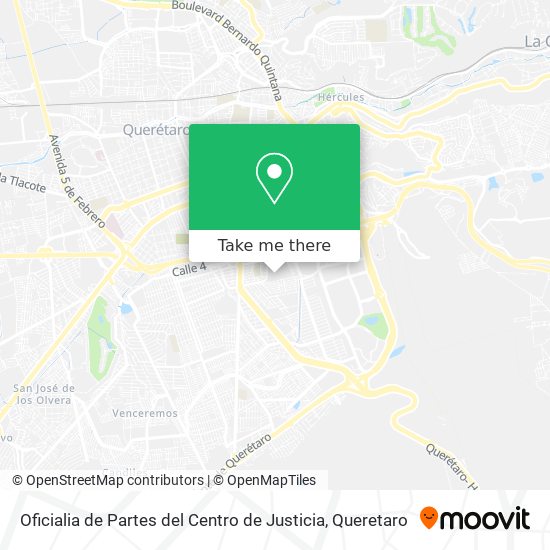 Oficialia de Partes del Centro de Justicia map