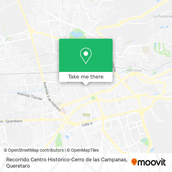 Recorrido Centro Histórico-Cerro de las Campanas map