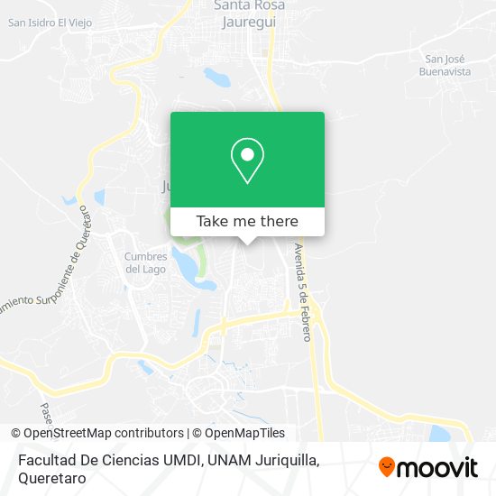 Mapa de Facultad De Ciencias UMDI, UNAM Juriquilla