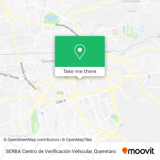 SERBA Centro de Verificación Vehicular map