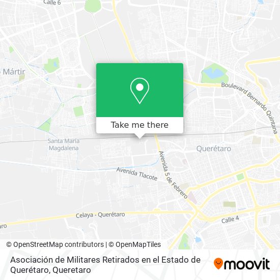 Asociación de Militares Retirados en el Estado de Querétaro map