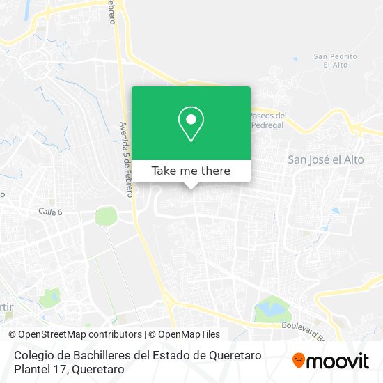 Colegio de Bachilleres del Estado de Queretaro Plantel 17 map