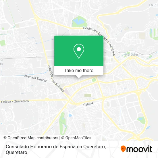 Mapa de Consulado Honorario de España en Queretaro