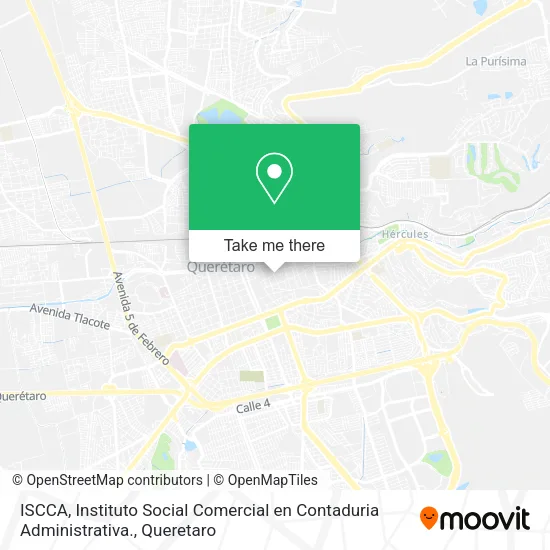 ISCCA, Instituto Social Comercial en Contaduria Administrativa. map