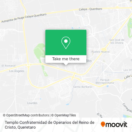 Mapa de Templo Confraternidad de Operarios del Reino de Cristo